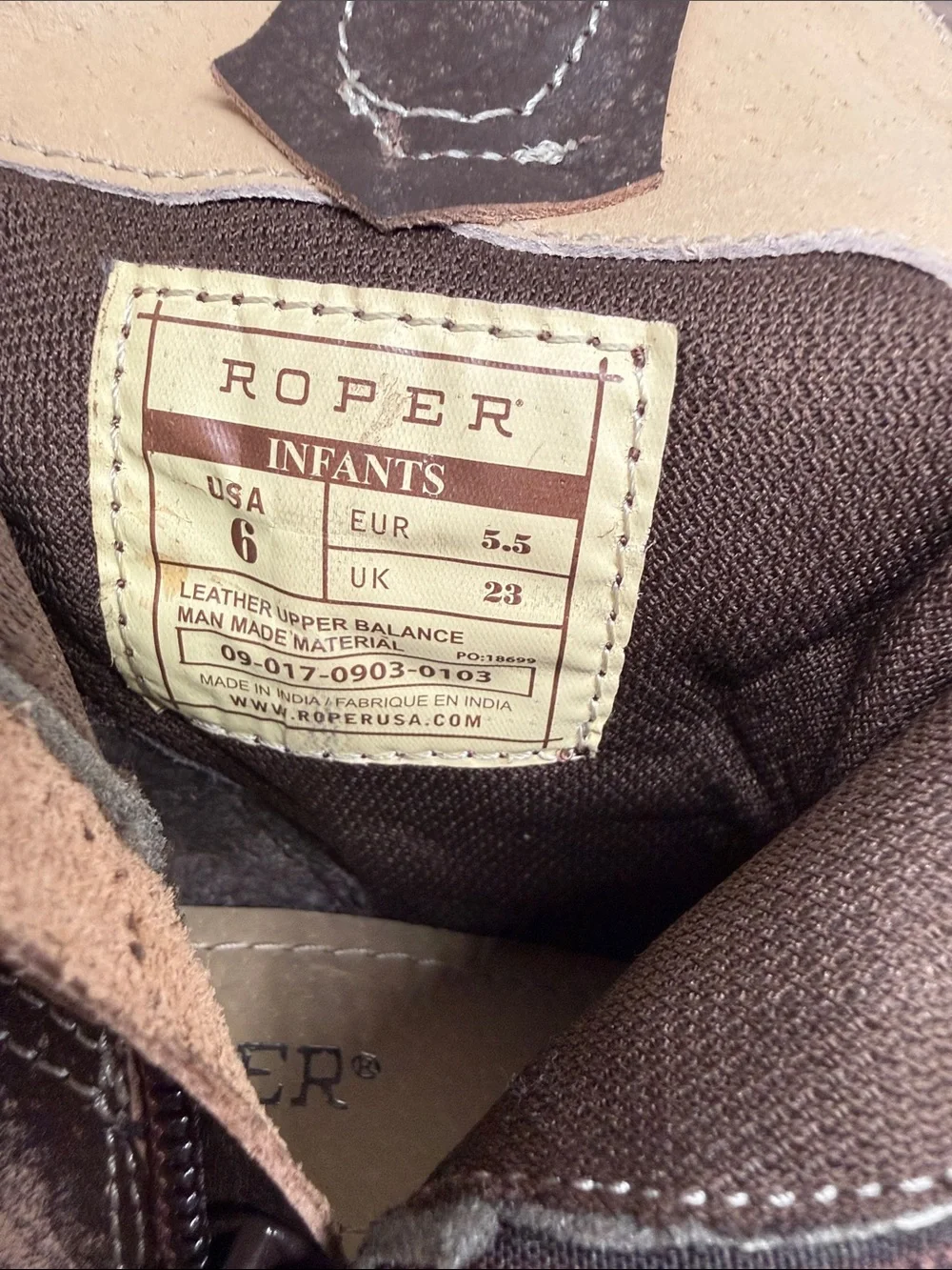 Roper Boots Infants 6 Americana Star Stripe Cowboy Brown Flag Western Baby Kids